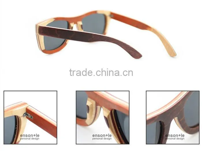 womens 2016 fashion vogue UV400 mirror lens custom design bamboo wooden polarized sunglasses with CE standard