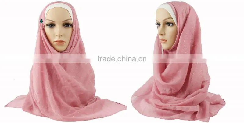 Fashion glittery muslim scarf hijab Muslim scarf