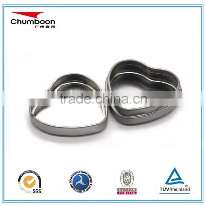small heart shape chocolate candy tin box / logo emboss gift metal box / good price tin can