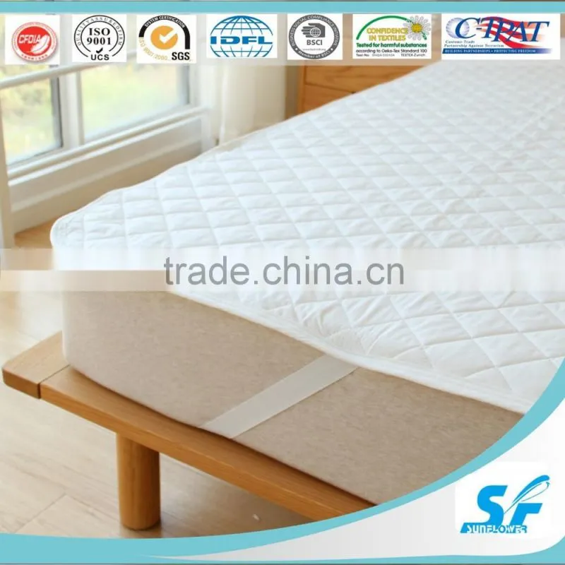 wholesale 100%cotton double layer mattress topper with elastic