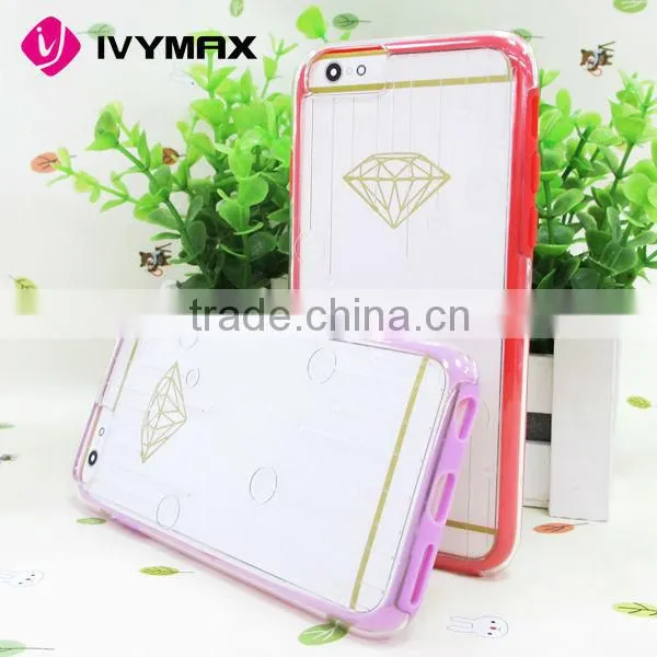 Newest submition thin transparent pc+tpu phone case for iphone 6 4.7 inch