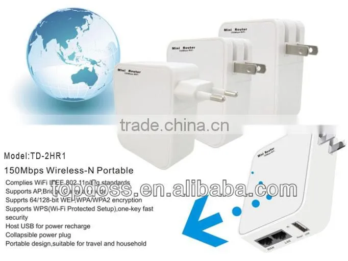 150Mbps Wireless-N Portable Router,Repeater