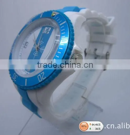 2013 fashion two tone silicon watch