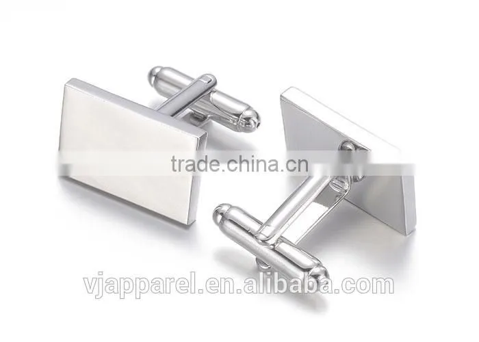 Simple Man square silver cufflinks