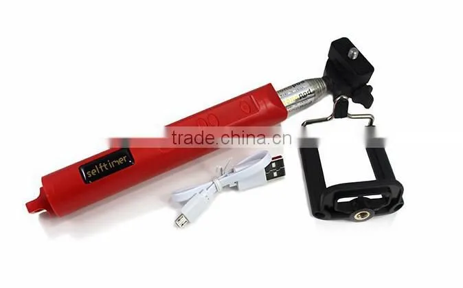 wholesale wired monopod selfie stick headphone cable control