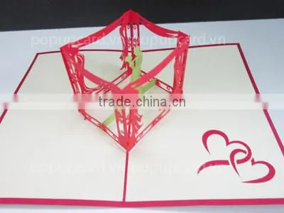 Viet Nam Girl and pedicab greeting 3d pop up card