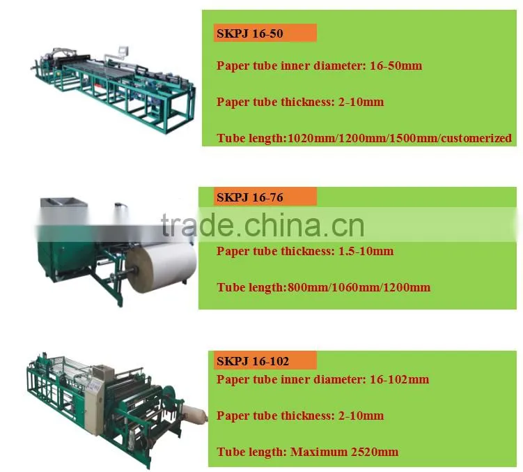 Hengda Machinery Parallel Paper Tube Making Machine, inner diameter 9mm to 650mm