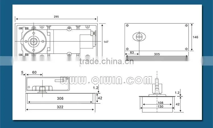 Glass Door Floor Spring Hydraulic Door Closer Hinge FS-106