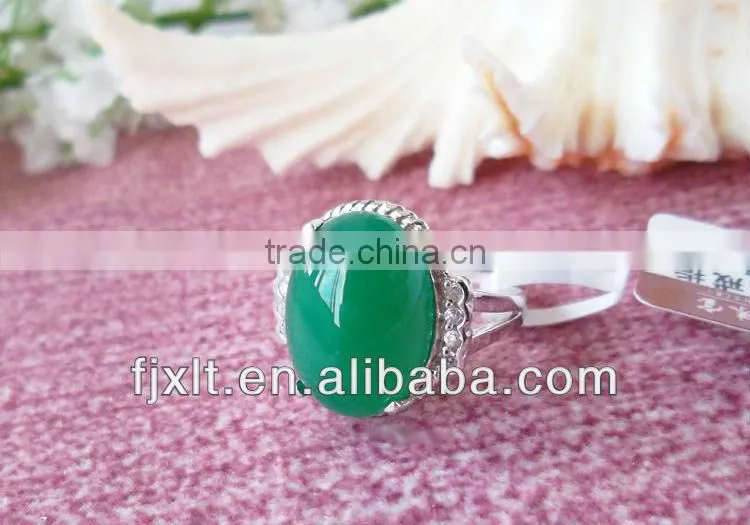 New Arrival Beautiful 925 Sterling Silver Large Chrysoprase Ring