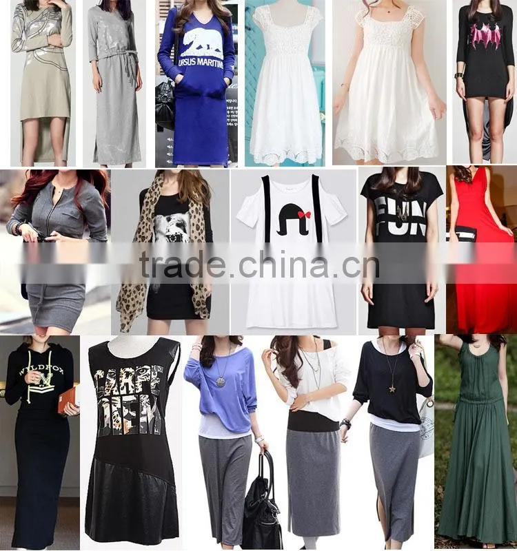 2014 chinese factory garment long sleeve loose women dress