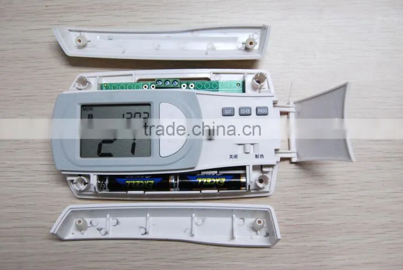 custom thermostat plastic enclosure with button and battery operation housing