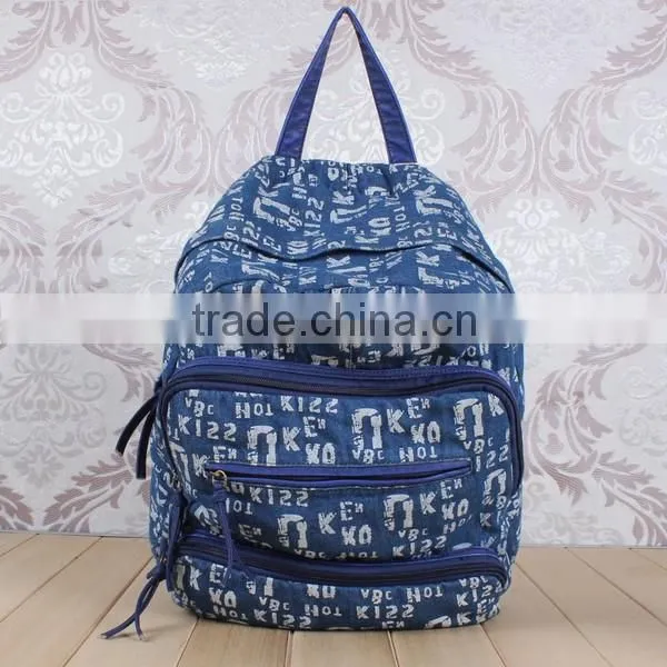 2014 Guangzhou canvas backpack China manufacturer printing backpack