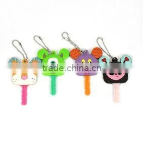 non-phthalates and lead cartoon design soft PVC key cover for promotion