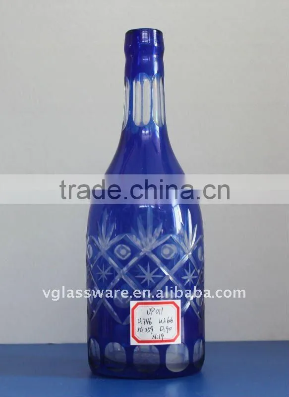 Visa Blue glass bottle