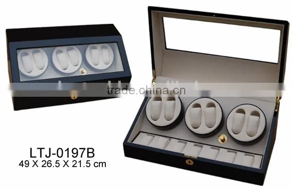 Luxury wooden watch box glass top