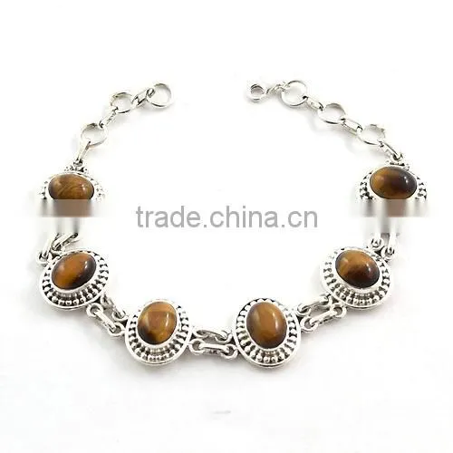 Rutilated Quartz bracelet silver jewelry with natural gems 925 solid sterling silver jewelry