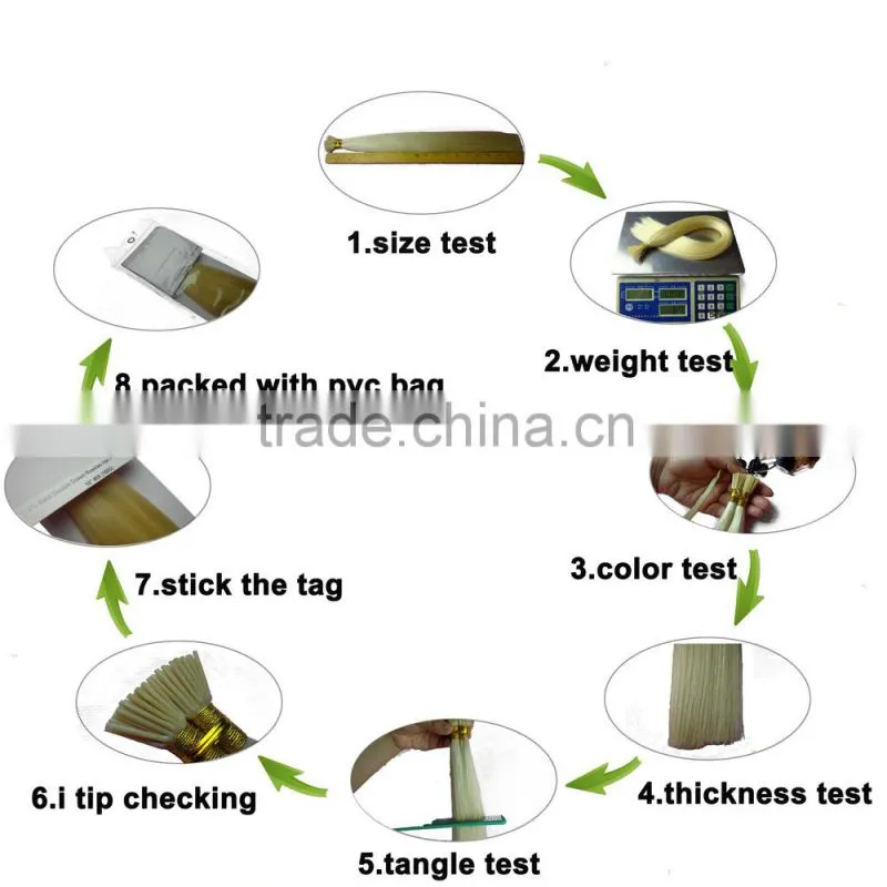 100 keratin tip human hair extension Flat Tip Hair Extensions dropship
