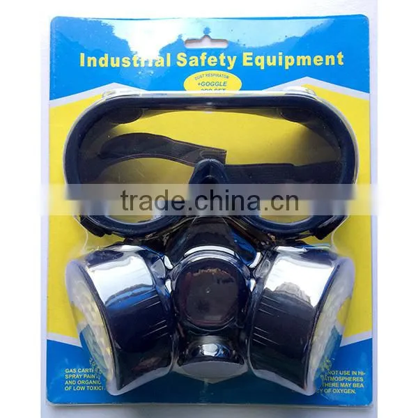 Double or Single Filter Chemical Respirator and Dust Gas Mask