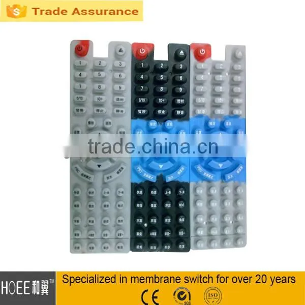 rubber push button switch keypad remote control rubber tactile overlay