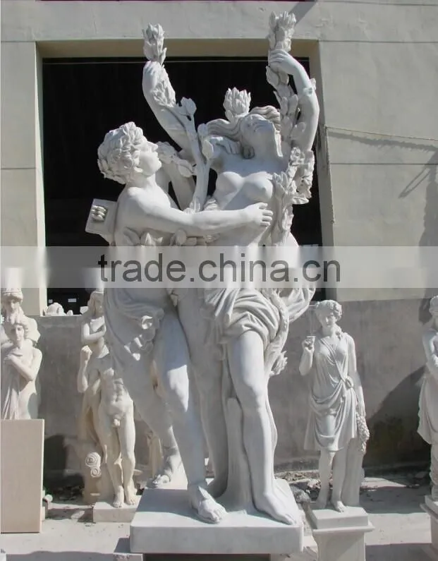 Chinese Interesting Stone Women and Sheep Sex Sculpture