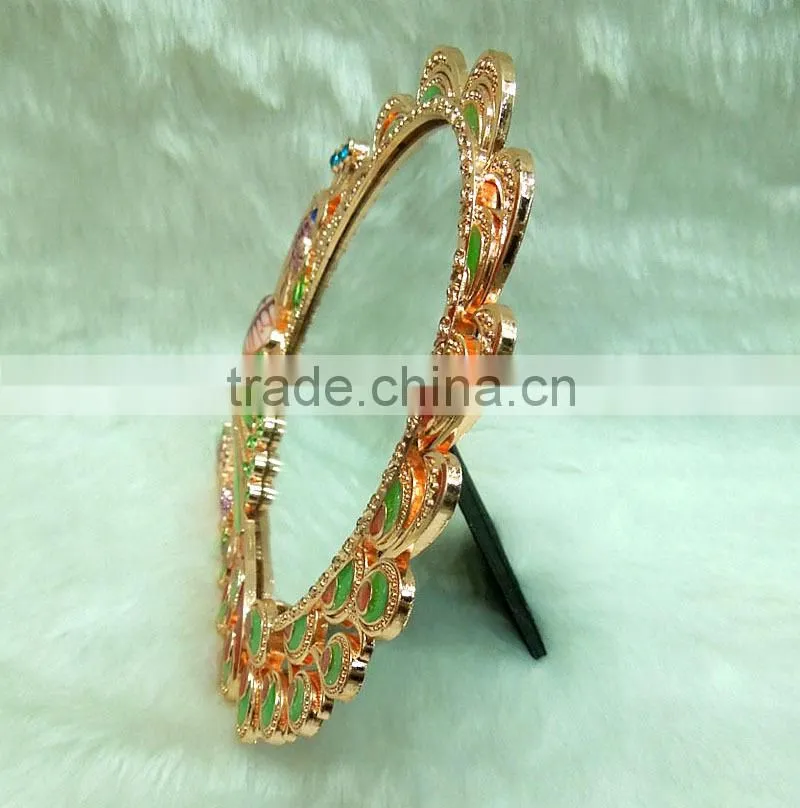Rose gold makeup cosmetic mirror with diamond