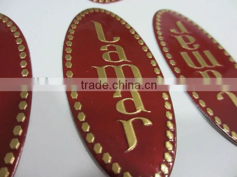 soft metal sticker, perfum bottle label, embossed silver sticker