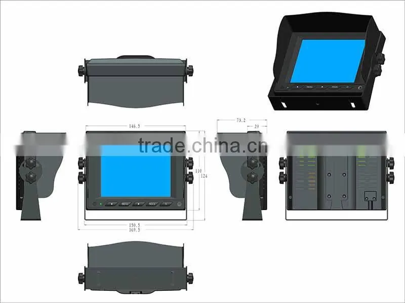5" Dash/Suction Mounted Monitor For Cars - Upto 2 Camera Inputs