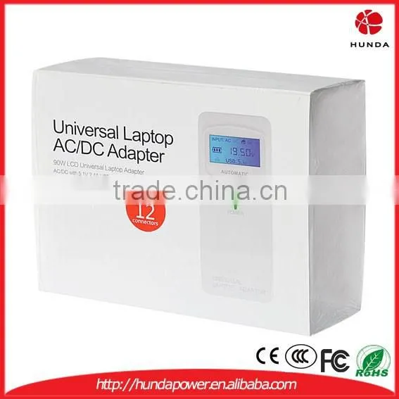 90W Automatic LCD 2 in 1 for HOME & Car Universal AC Adapter with 12pcs tips