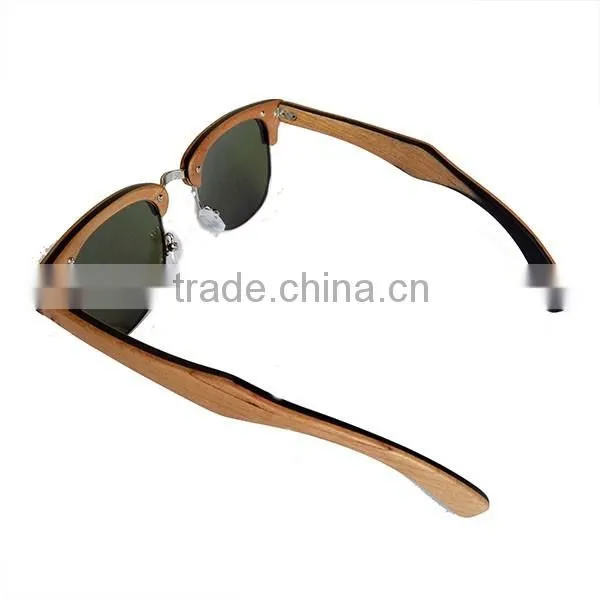2016 New Design Duwood blue Sunglasses Half Frame Wood Sunglasses