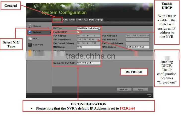 Economic hikvision NVR network video recorder for Hikvision POE IP Cameras