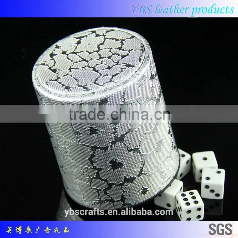 wholesale pu leather dice cup for entertainment with dices
