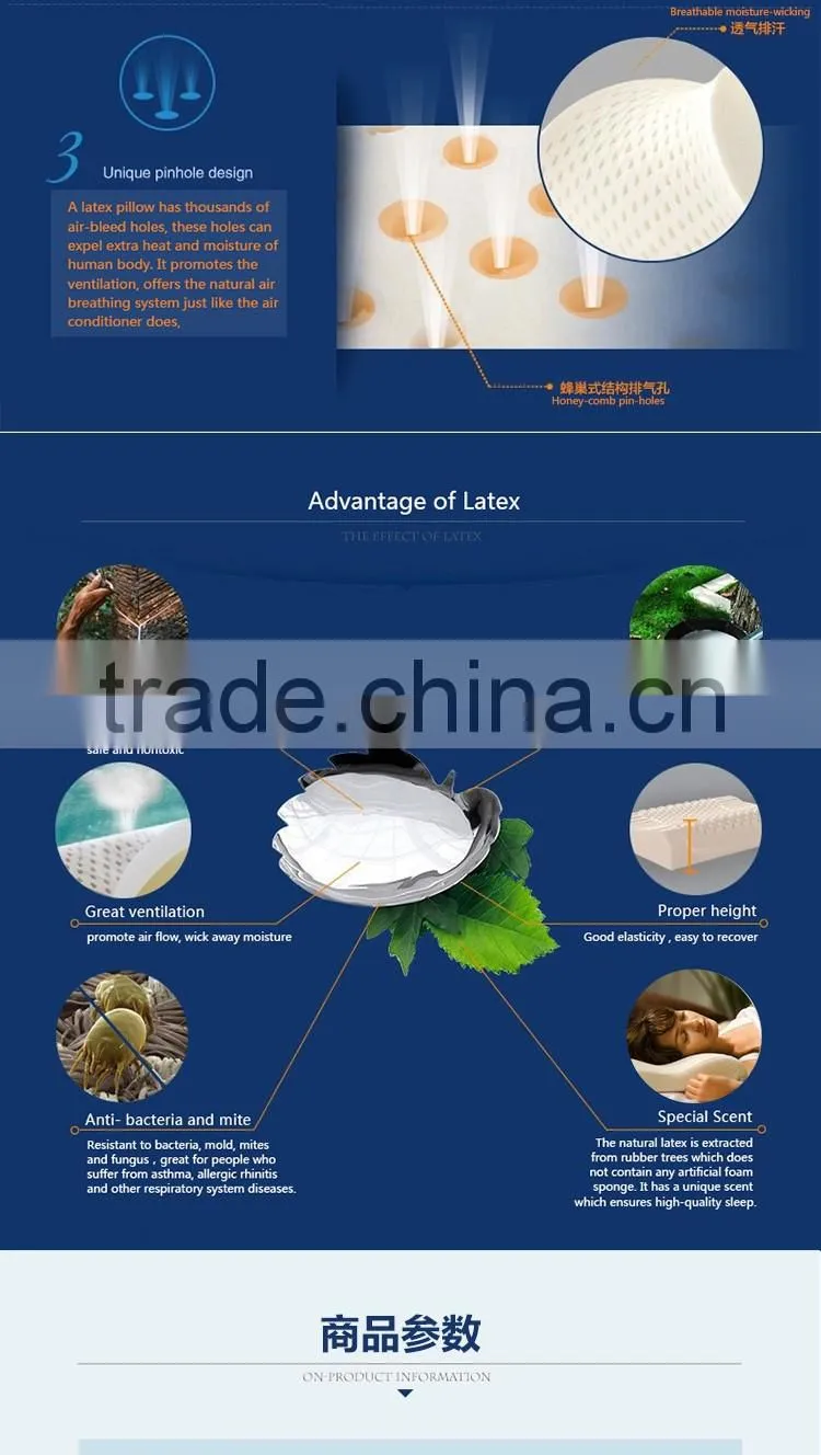 XD-KM006 relaxing neck protection massage pillow/health latex pillow cover 50D 60*30*11/13