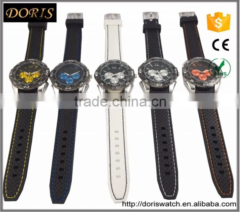 Fashion japan movt quartz silicone wrist watch