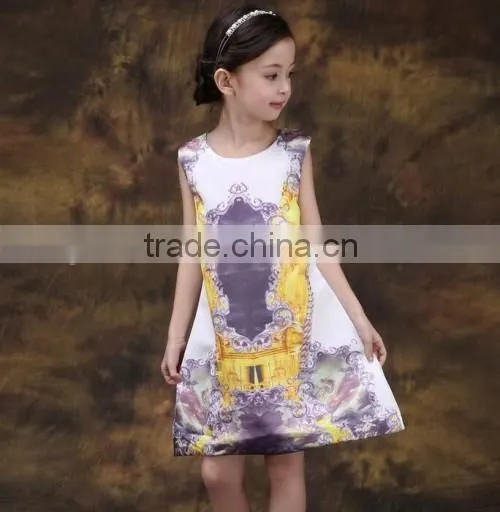2016 summer high quality Europe stylish girl dress factory price beautiful Princess girl dresses