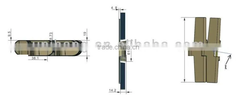 plastic slat top chain for chain conveyor 882Y
