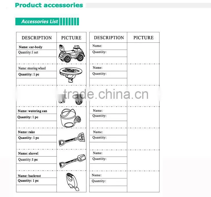Plastic 2015 Hot Sell Kids Ride on Toy Excavator