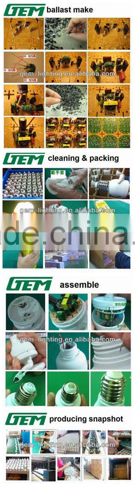 2700-6400K T3 9MM Spiral Energy Saving Lamp With 5-23W Power