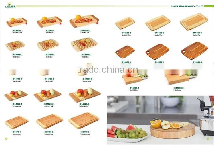 Color plastic bamboo chopping board with holes