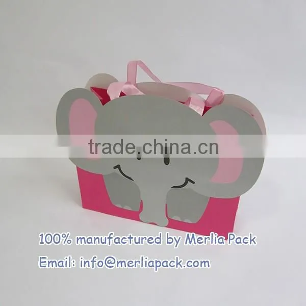 CMYK Printing Gift Wrap Bags Industrial Use Shopping Cartoon Elephant Bags