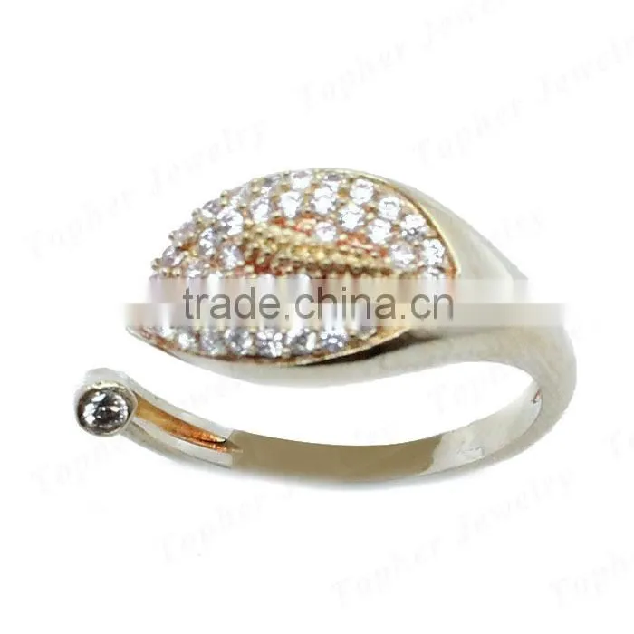 2015 new 925 sterling silver gemstone open ring