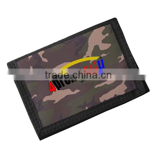 Polyester camouflage tri-fold Wallet for promotion