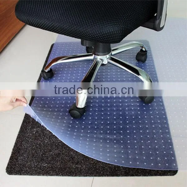Smooth Clear Studded Chair Mat For Thick Carpet , Office Floor Protection Mats