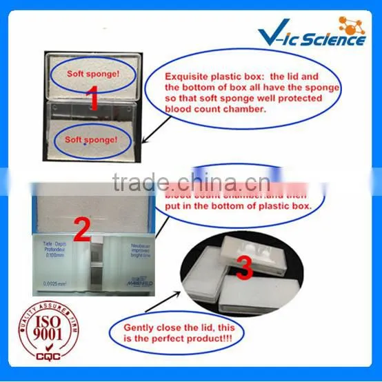 Neubauber blood counting plate with impoved bright-line