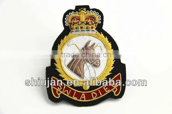 custom handmade Indian metallic thread embroidery patch