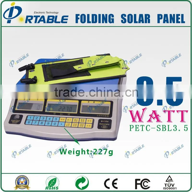 3.5W portable folding solar charger bag with unique design and function