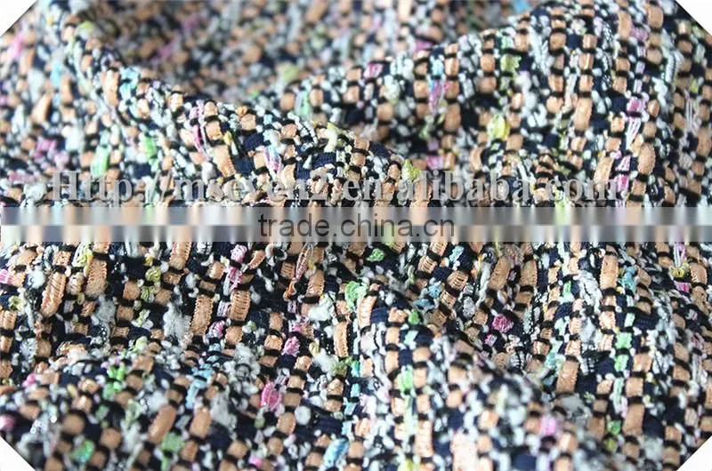 Houndstooth Polyester viscose wool fabric, 100% wool tweed fabric for formal wear