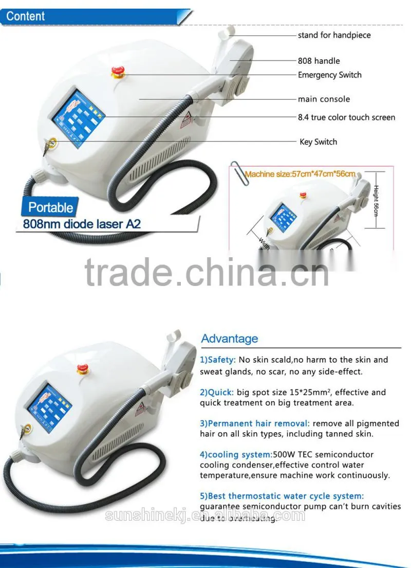 Korea technology! 2016 Newest smart ipl diode laser hair removal machine price