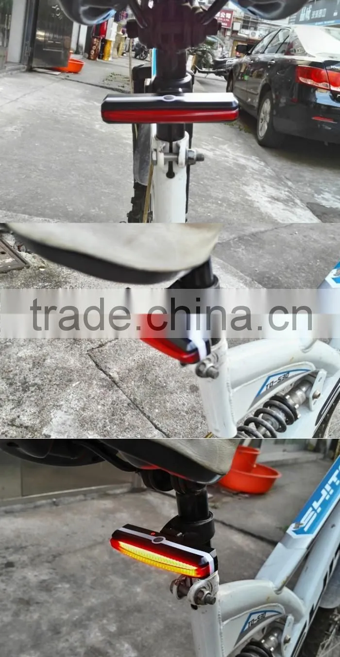 USB Rechargeable Led Bike Bicycle Laser Beam Rear Tail Light Strobe Light lamp On Bike