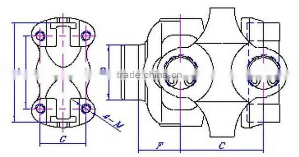 High quality CV Centre Yoke, universal joint coupling, drive shaft tractor 4wd for sale on F ord,R2-21-1342