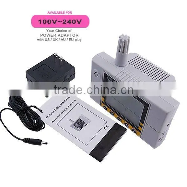 Wall Mount Indoor Air Quality Temperature RH Carbon Dioxide CO2 Monitor Sensor Detector Controller 0~2000ppm Range